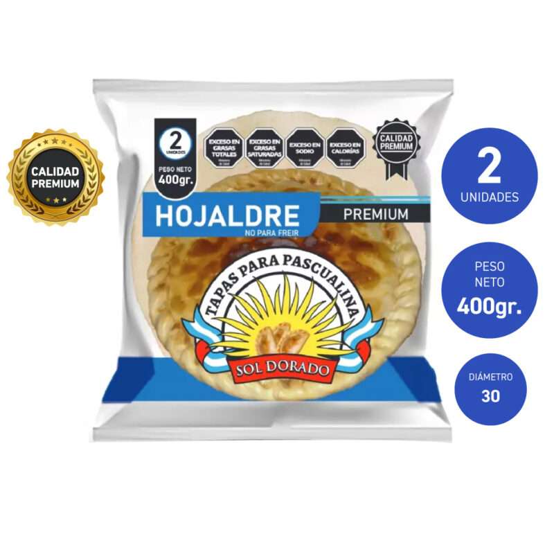 Tapas pascualina hojaldre premium x 2