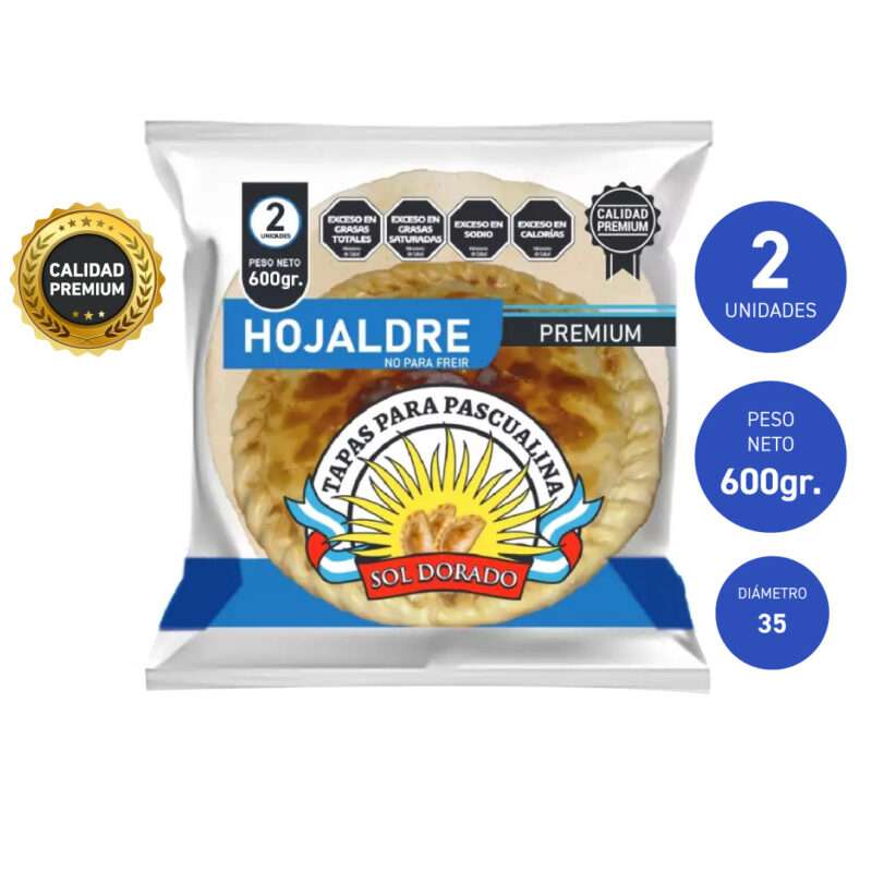 Tapas pascualina hojaldre premium x 2